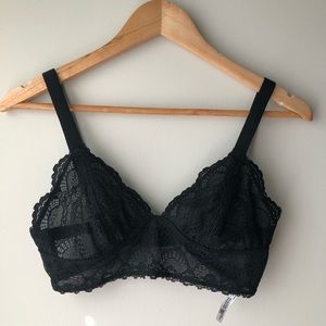 Free People Black Lace Bra